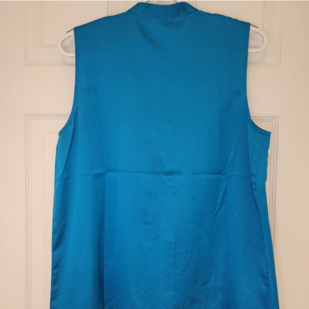 Ann Taylor Turquoise Sleeveless Ruffle Blouse Sz M NWT - Picture 4 of 4